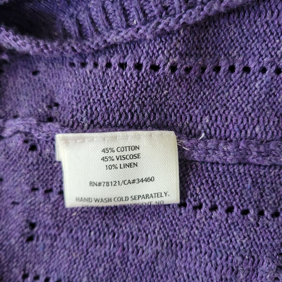 Eileen Fisher Women's Purple Open Front Cardigan Sweater - EUC - Picture 4 of 6